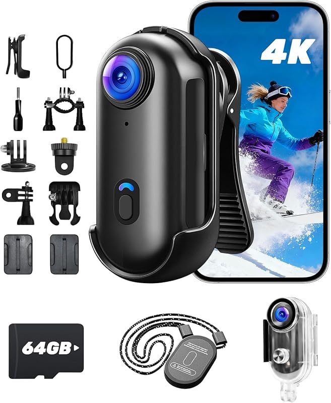 Upgraded 4K Mini Body Cameras with Audio and Video Recording, Action C