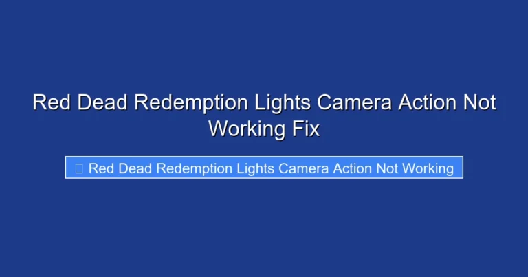Red Dead Redemption Lights Camera Action Not Working Fix
