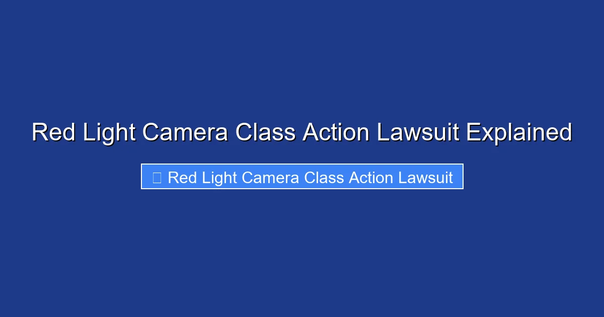 Red Light Camera Class Action Lawsuit Explained