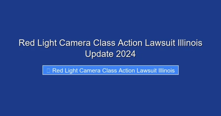 Red Light Camera Class Action Lawsuit Illinois Update 2024