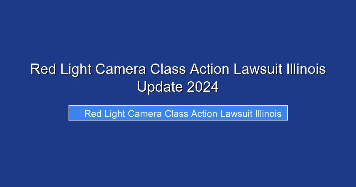 Red Light Camera Class Action Lawsuit Illinois Update 2024