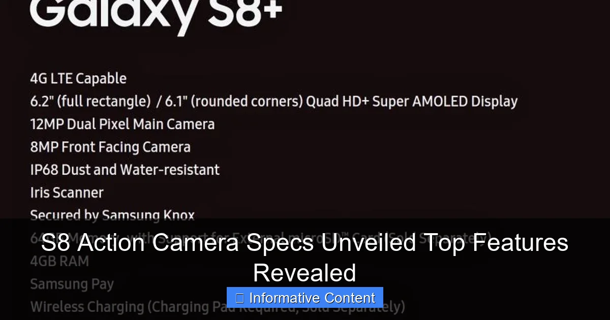 S8 Action Camera Specs Unveiled Top Features Revealed