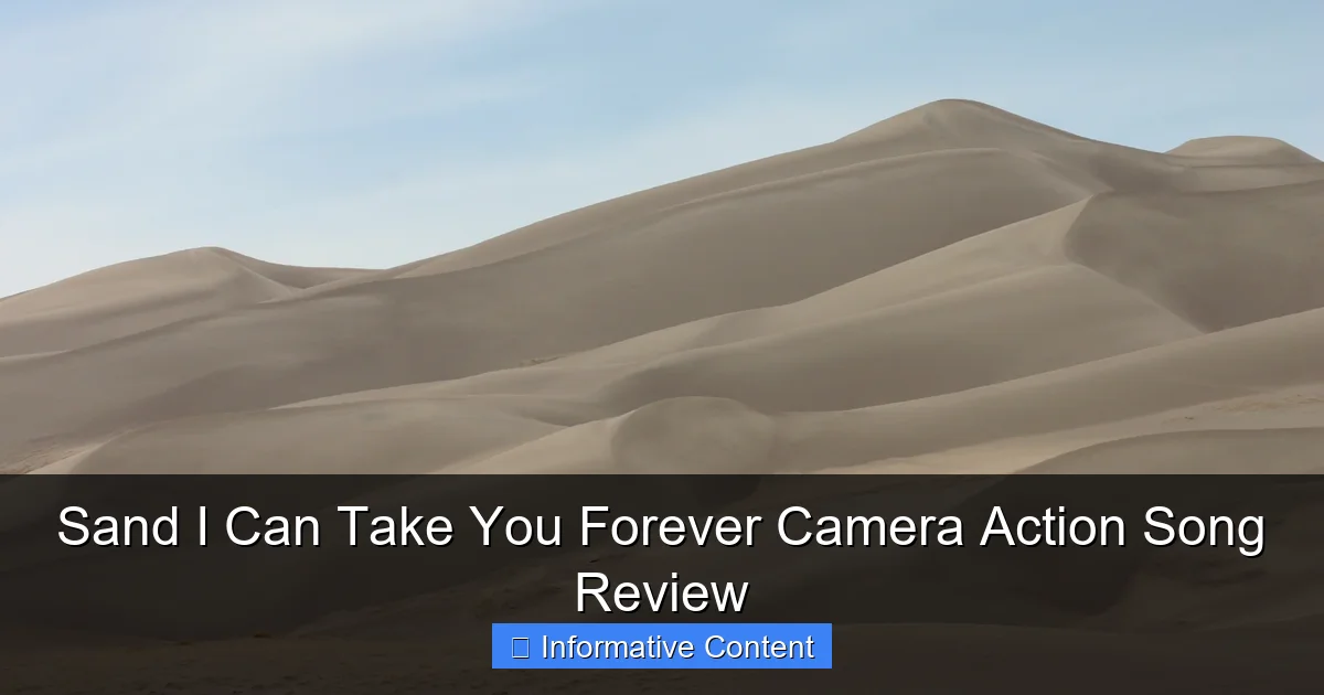 Sand I Can Take You Forever Camera Action Song Review