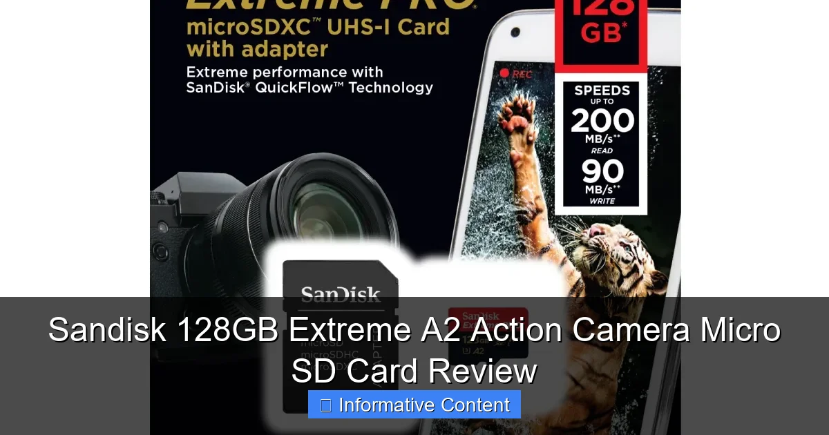 Sandisk 128GB Extreme A2 Action Camera Micro SD Card Review