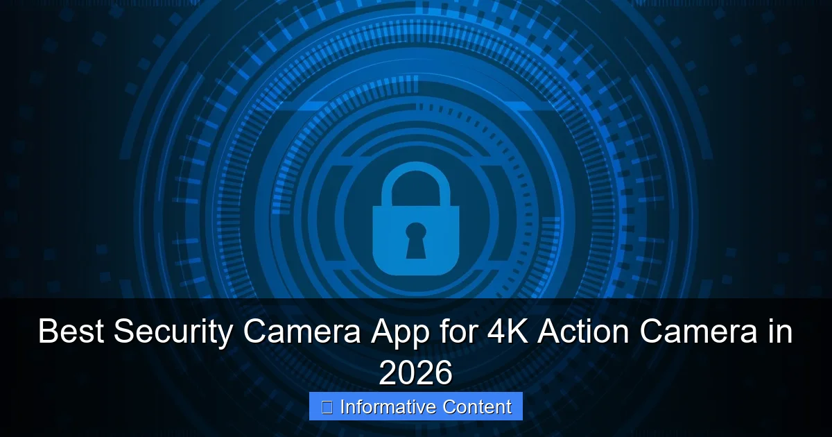 Best Security Camera App for 4K Action Camera in 2026