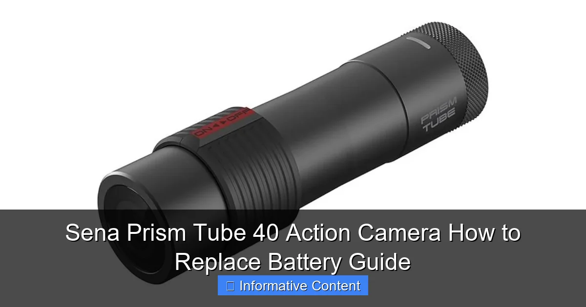 Sena Prism Tube 40 Action Camera How to Replace Battery Guide
