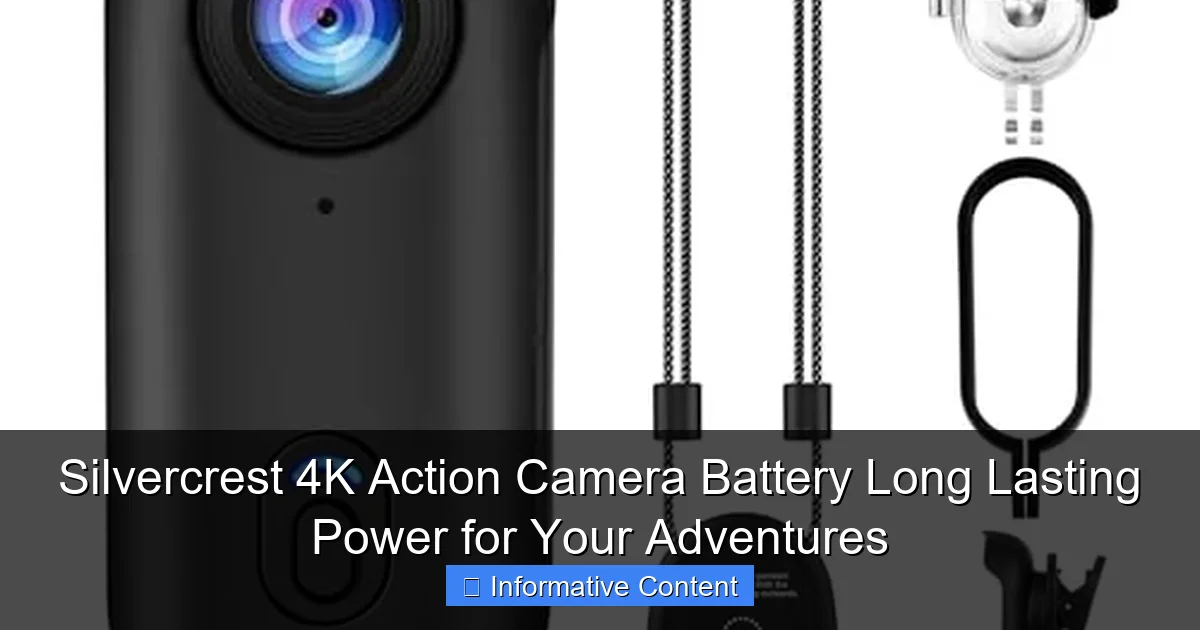 Silvercrest 4K Action Camera Battery Long Lasting Power for Your Adventures