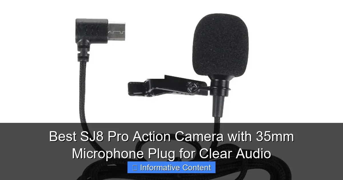 Best SJ8 Pro Action Camera with 35mm Microphone Plug for Clear Audio