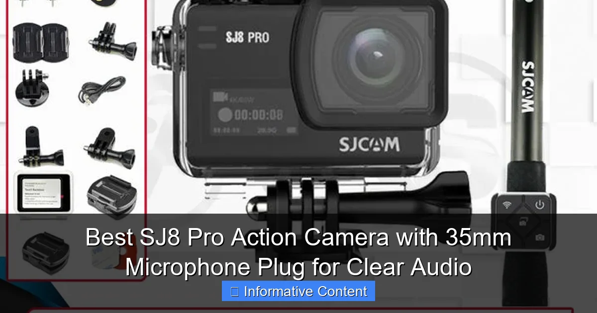 Best SJ8 Pro Action Camera with 35mm Microphone Plug for Clear Audio
