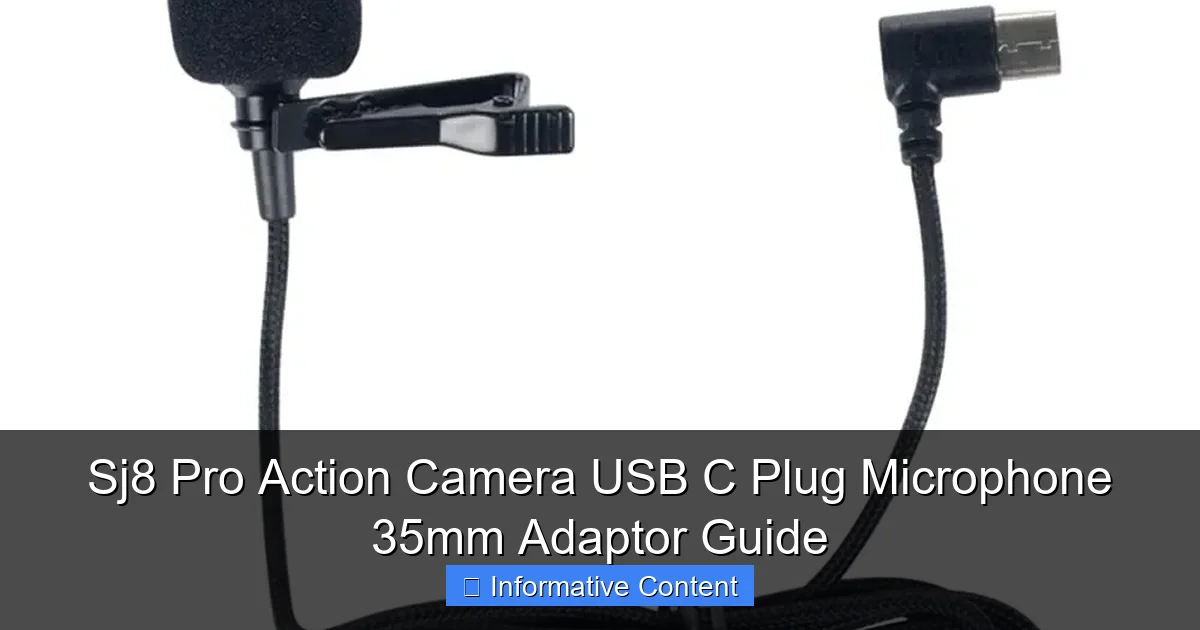 Sj8 Pro Action Camera USB C Plug Microphone 35mm Adaptor Guide