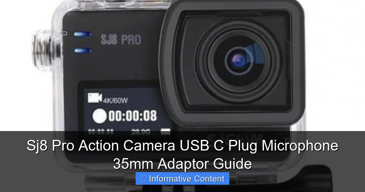 Sj8 Pro Action Camera USB C Plug Microphone 35mm Adaptor Guide
