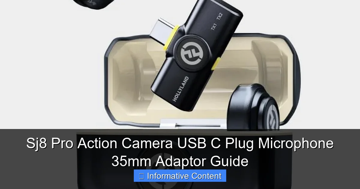 Sj8 Pro Action Camera USB C Plug Microphone 35mm Adaptor Guide