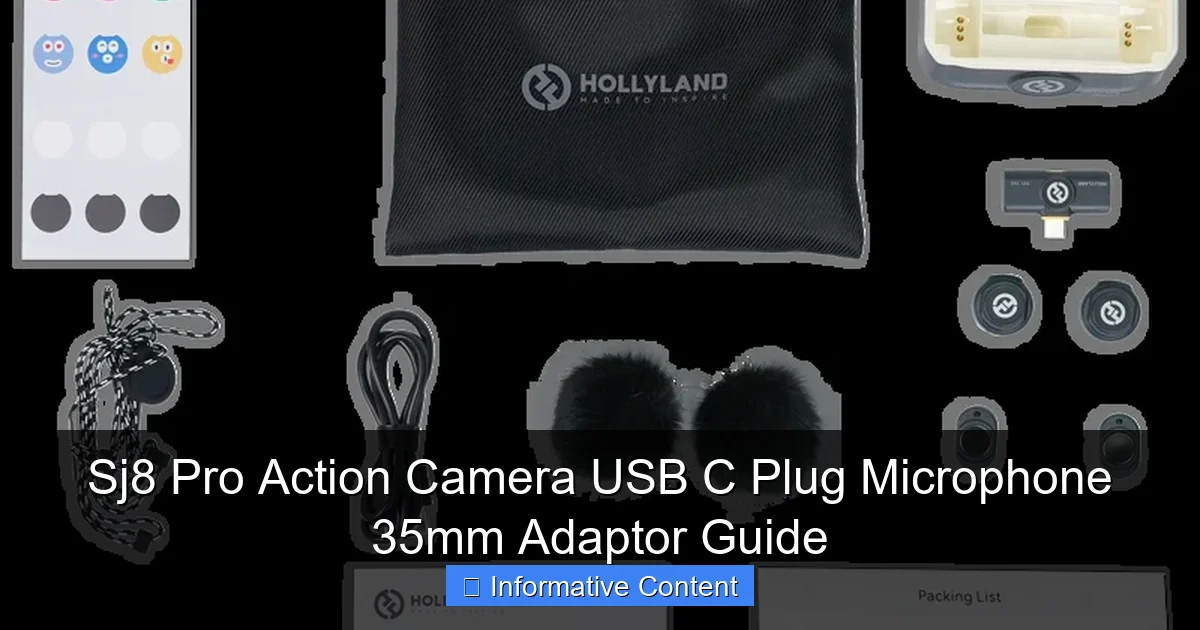 Sj8 Pro Action Camera USB C Plug Microphone 35mm Adaptor Guide