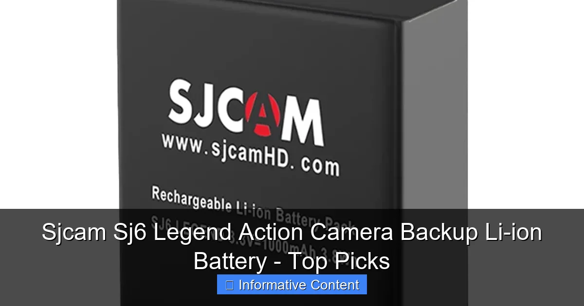 Sjcam Sj6 Legend Action Camera Backup Li-ion Battery - Top Picks