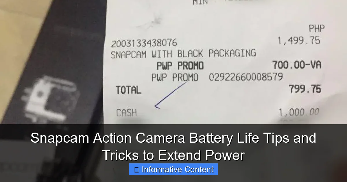 Snapcam Action Camera Battery Life Tips and Tricks to Extend Power
