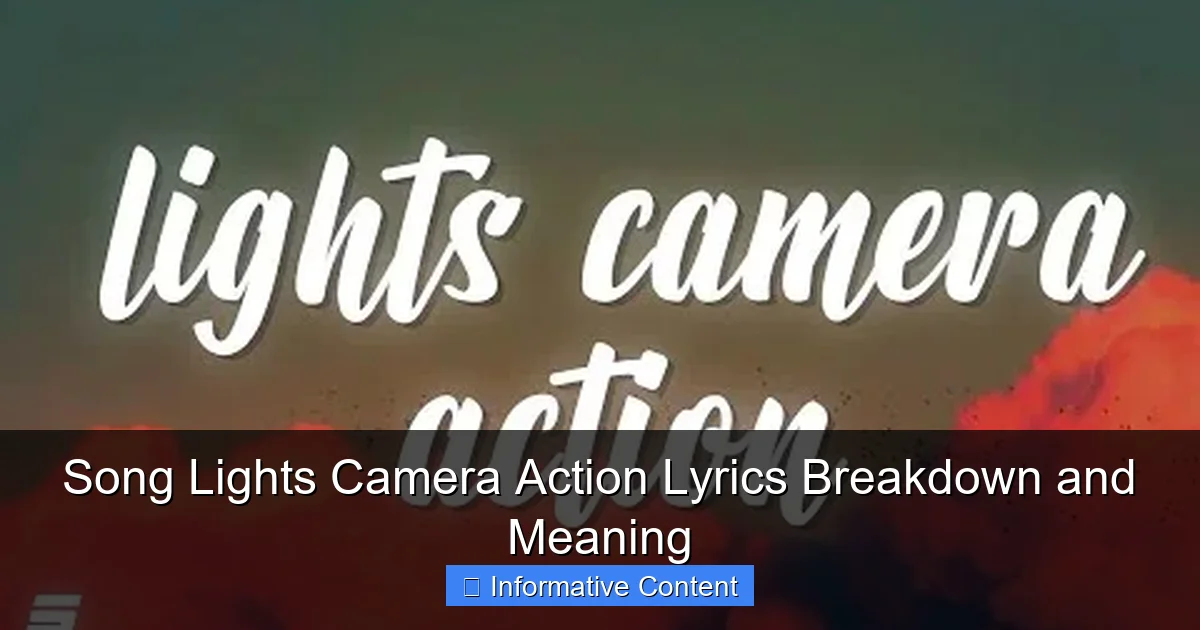 Song Lights Camera Action Lyrics Breakdown and Meaning
