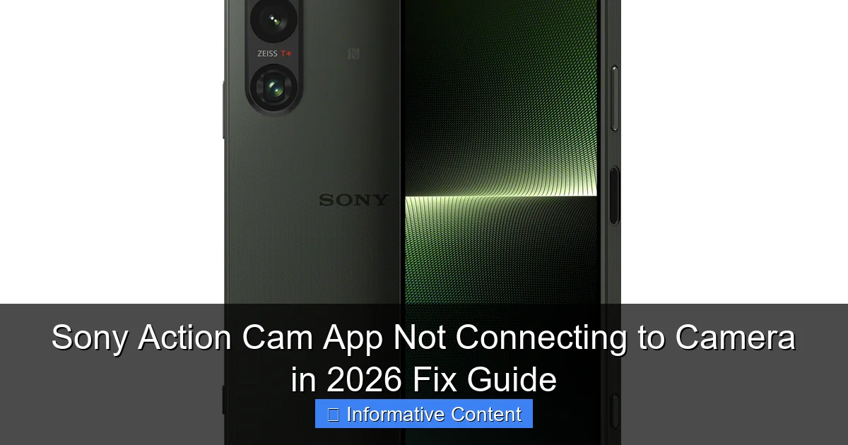Sony Action Cam App Not Connecting to Camera in 2026 Fix Guide