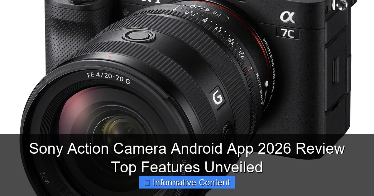 Sony Action Camera Android App 2026 Review Top Features Unveiled