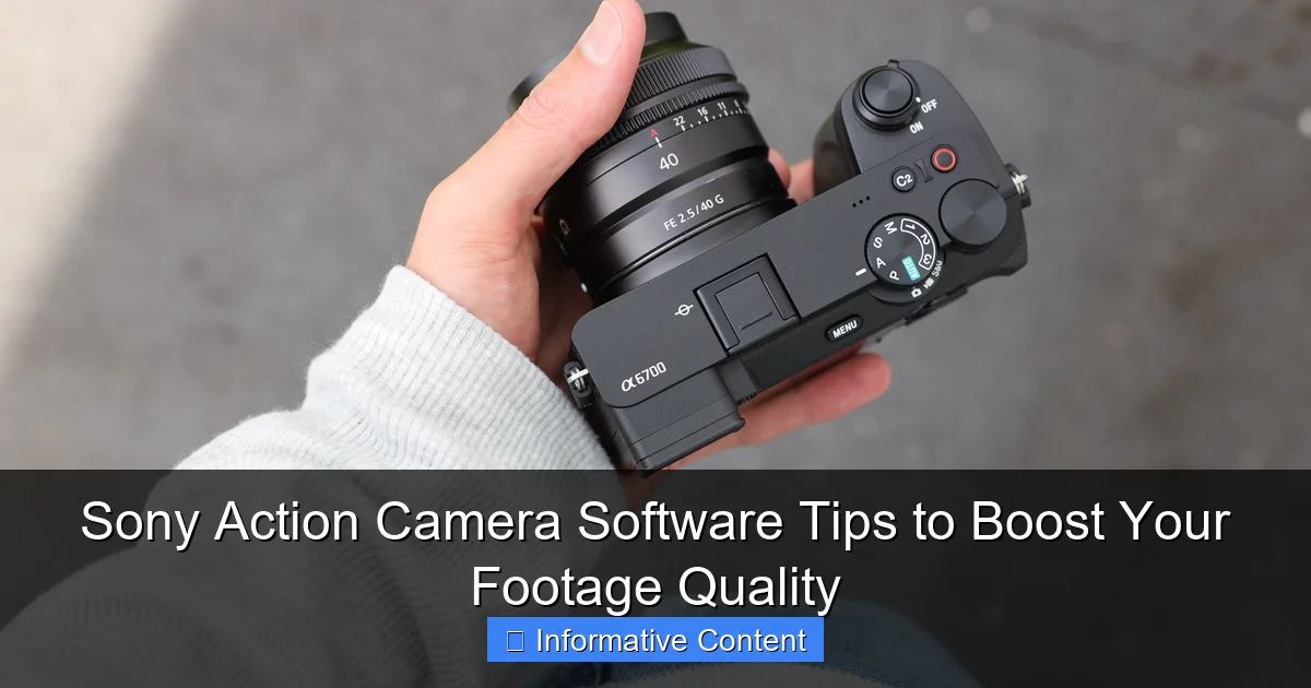 Sony Action Camera Software Tips to Boost Your Footage Quality