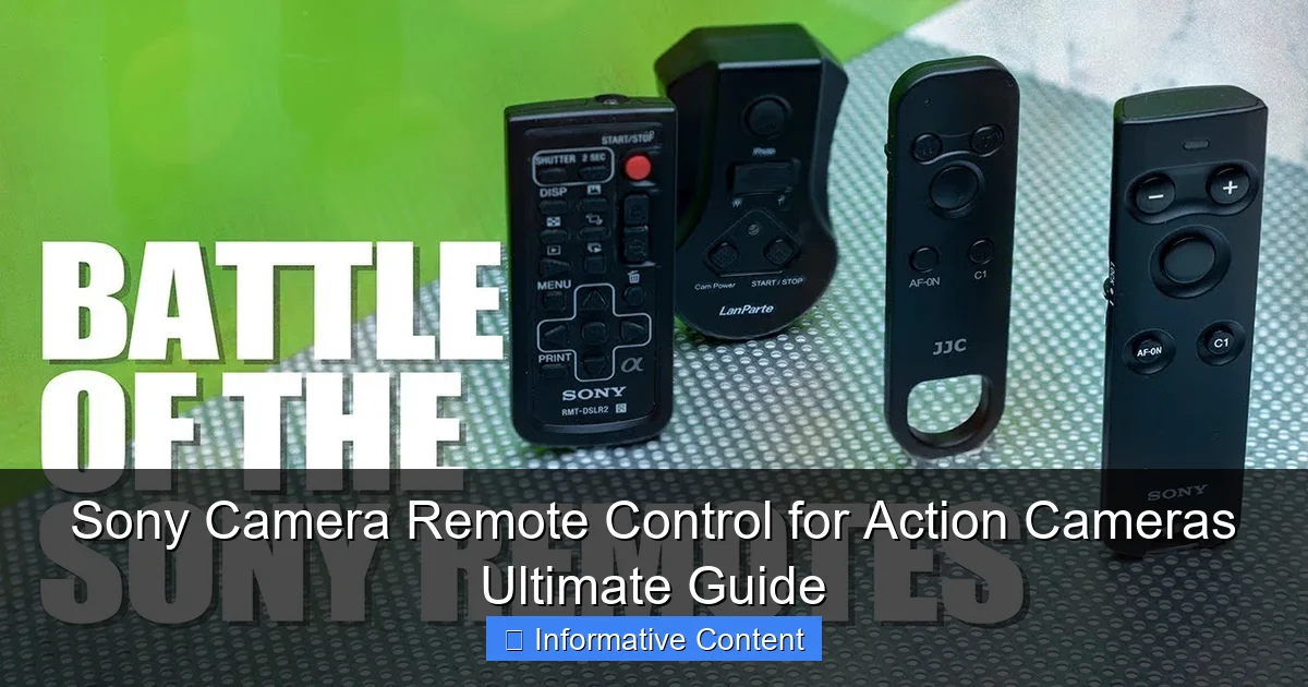 Sony Camera Remote Control for Action Cameras Ultimate Guide