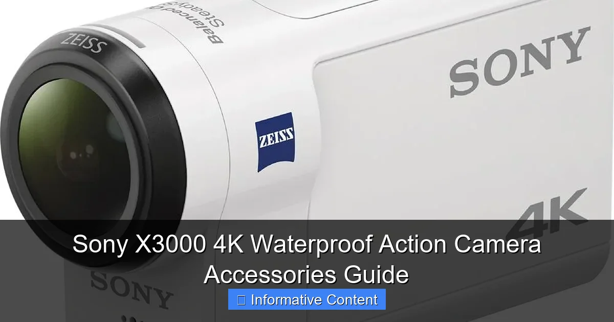 Sony X3000 4K Waterproof Action Camera Accessories Guide