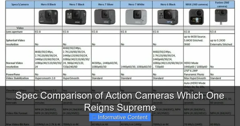 Spec Comparison of Action Cameras Which One Reigns Supreme