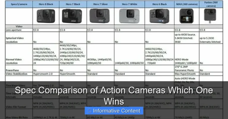Spec Comparison of Action Cameras Which One Wins