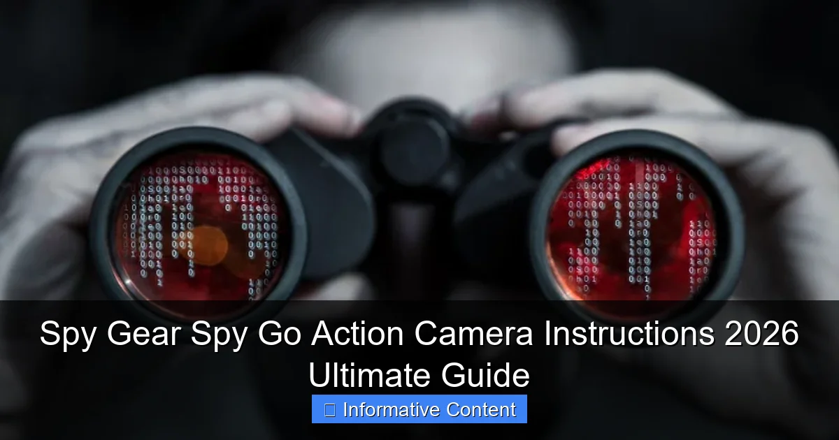 Spy Gear Spy Go Action Camera Instructions 2026 Ultimate Guide