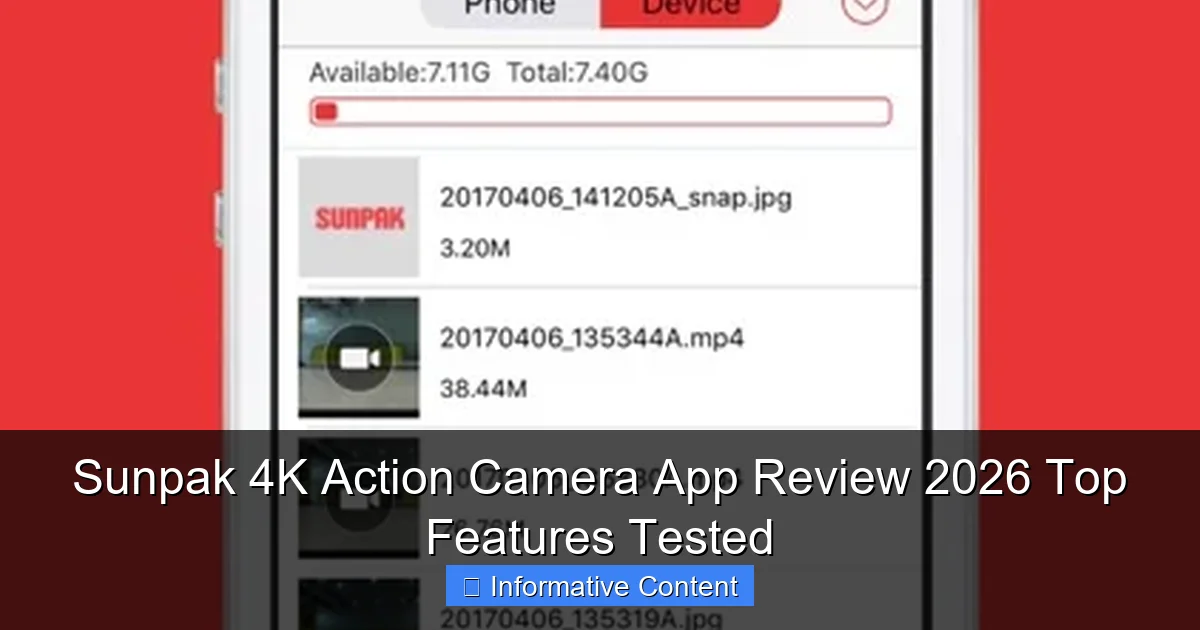 Sunpak 4K Action Camera App Review 2026 Top Features Tested