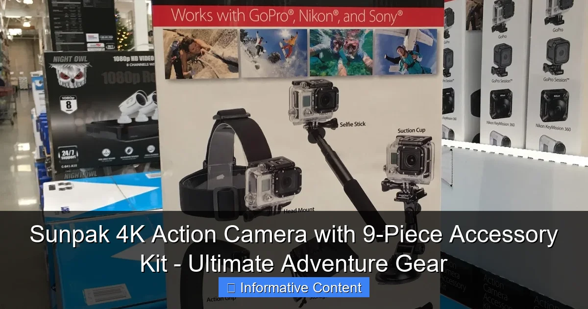 Sunpak 4K Action Camera with 9-Piece Accessory Kit - Ultimate Adventure Gear