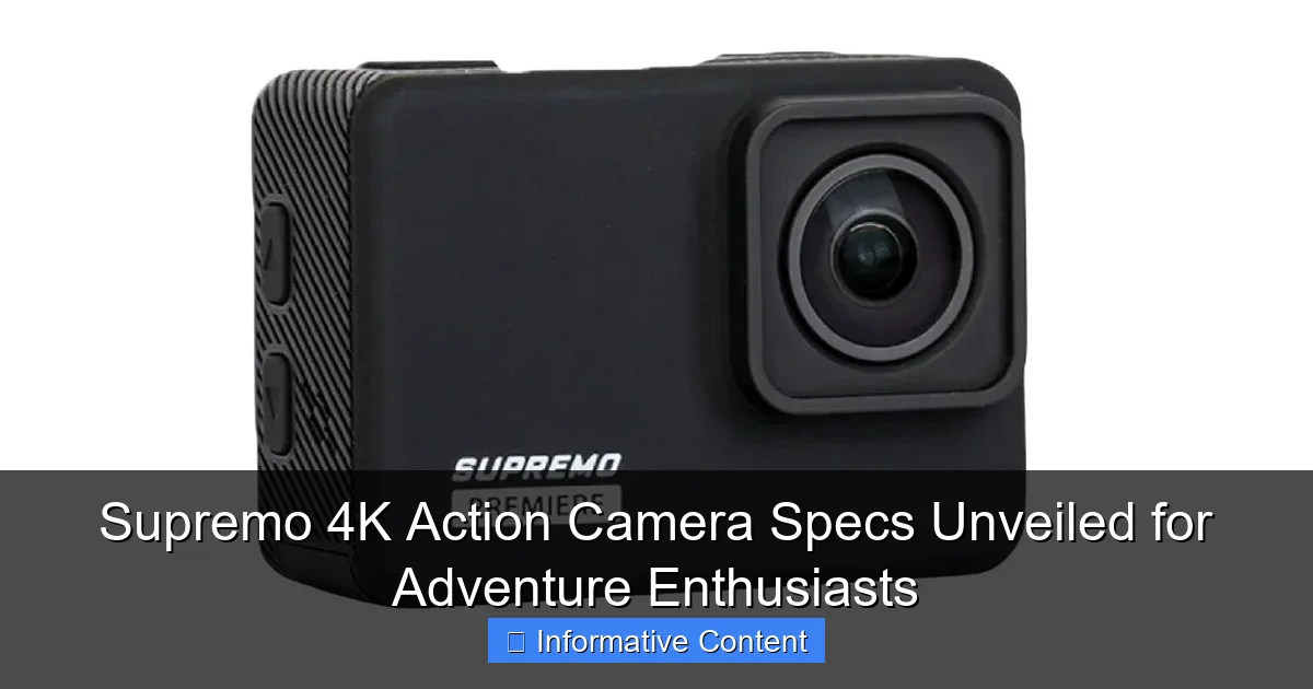 Supremo 4K Action Camera Specs Unveiled for Adventure Enthusiasts