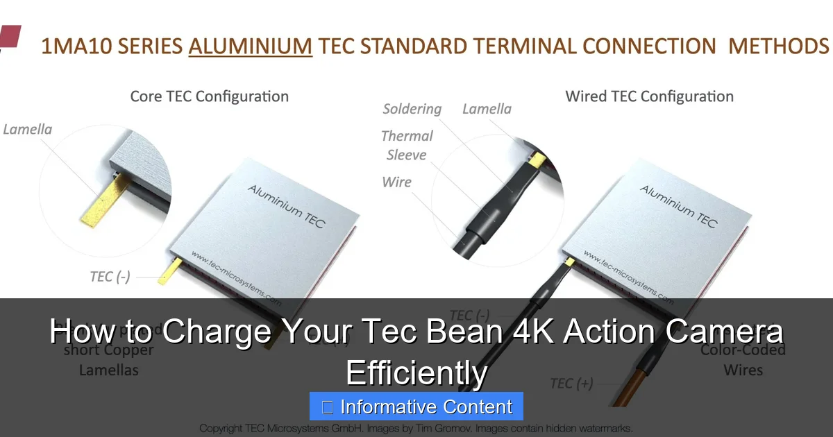 How to Charge Your Tec Bean 4K Action Camera Efficiently