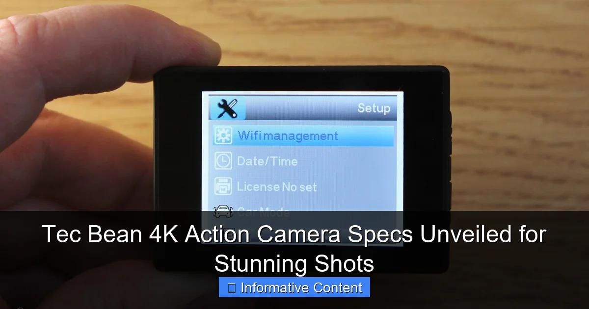 Tec Bean 4K Action Camera Specs Unveiled for Stunning Shots