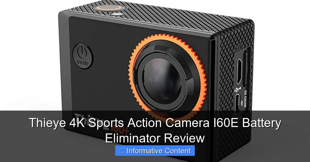 Thieye 4K Sports Action Camera I60E Battery Eliminator Review