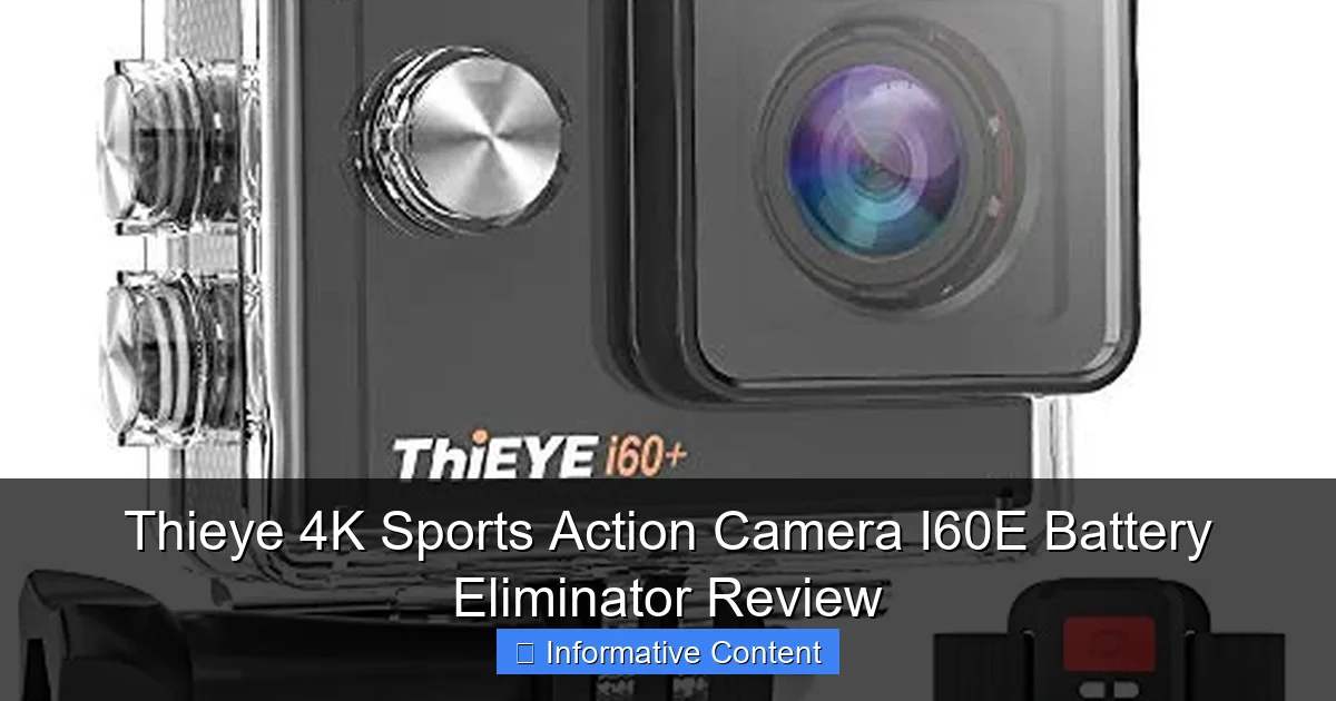 Thieye 4K Sports Action Camera I60E Battery Eliminator Review