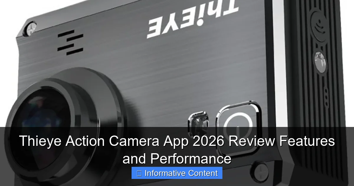 Thieye Action Camera App 2026 Review Features and Performance