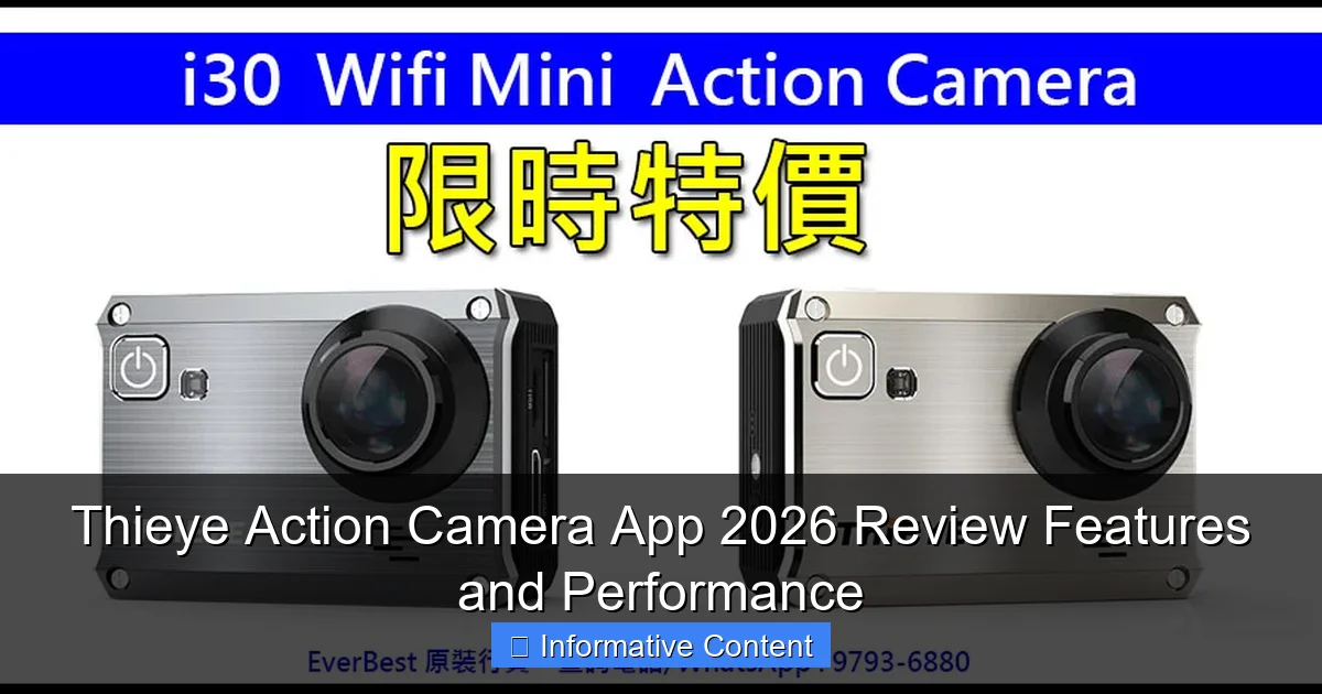 Thieye Action Camera App 2026 Review Features and Performance