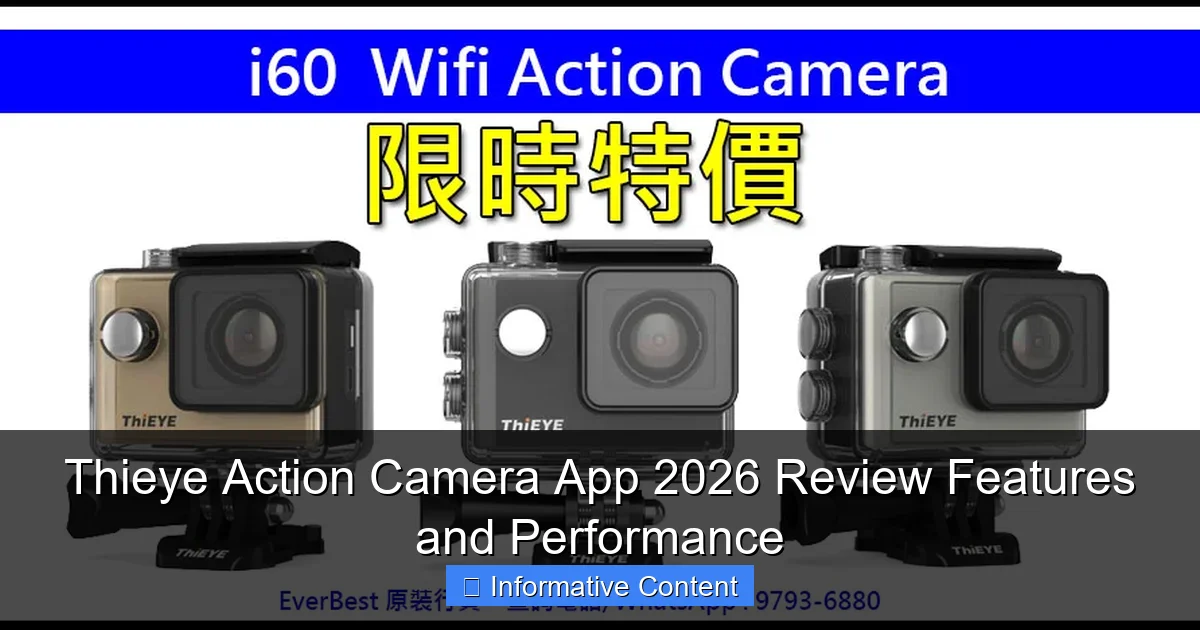 Thieye Action Camera App 2026 Review Features and Performance