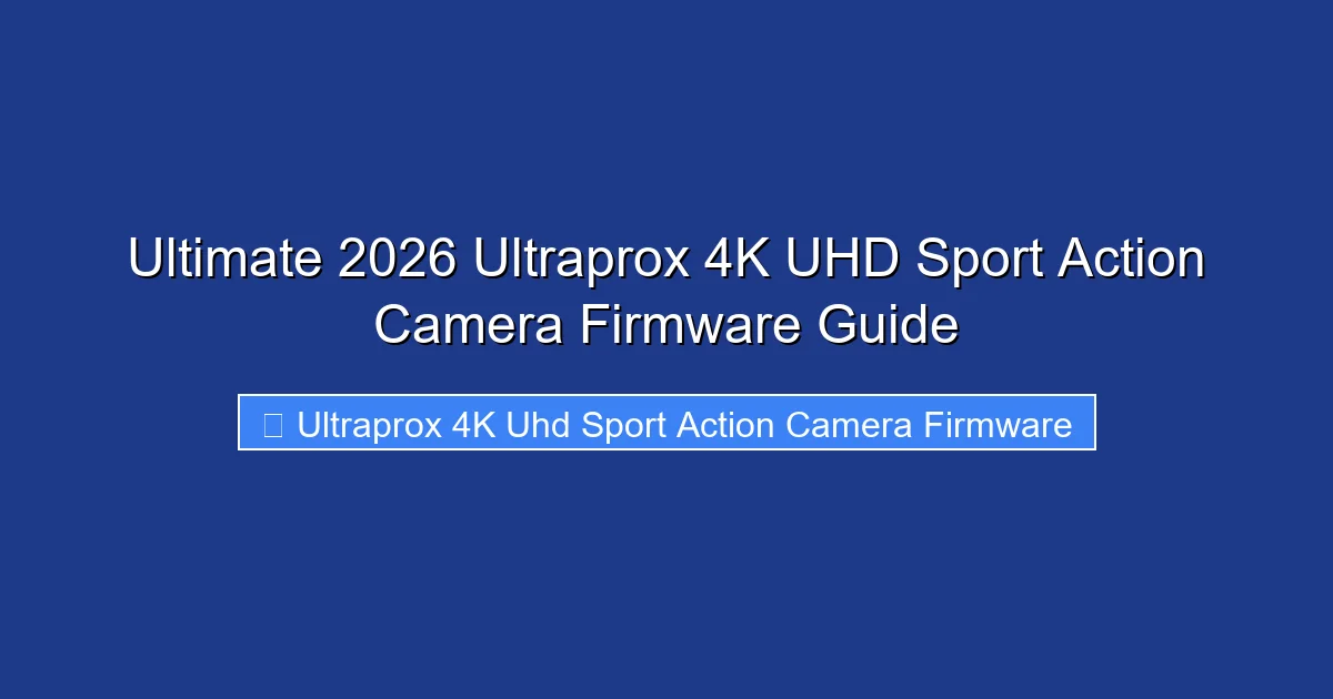 Ultimate 2026 Ultraprox 4K UHD Sport Action Camera Firmware Guide