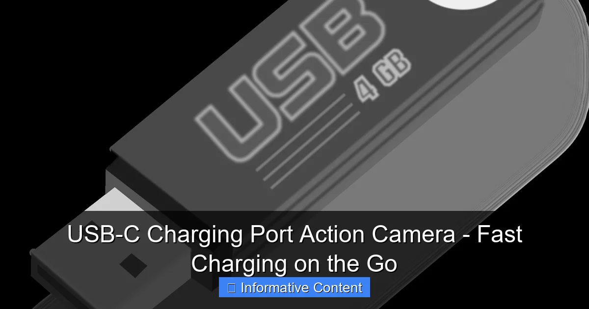 USB-C Charging Port Action Camera - Fast Charging on the Go