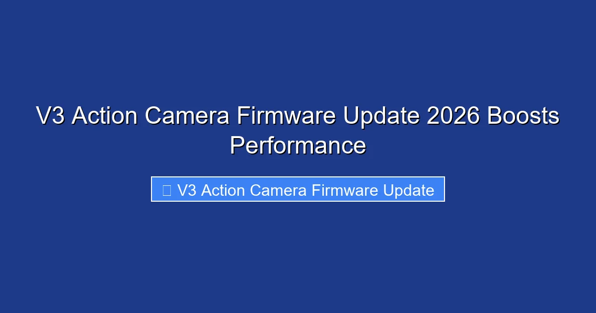 V3 Action Camera Firmware Update 2026 Boosts Performance