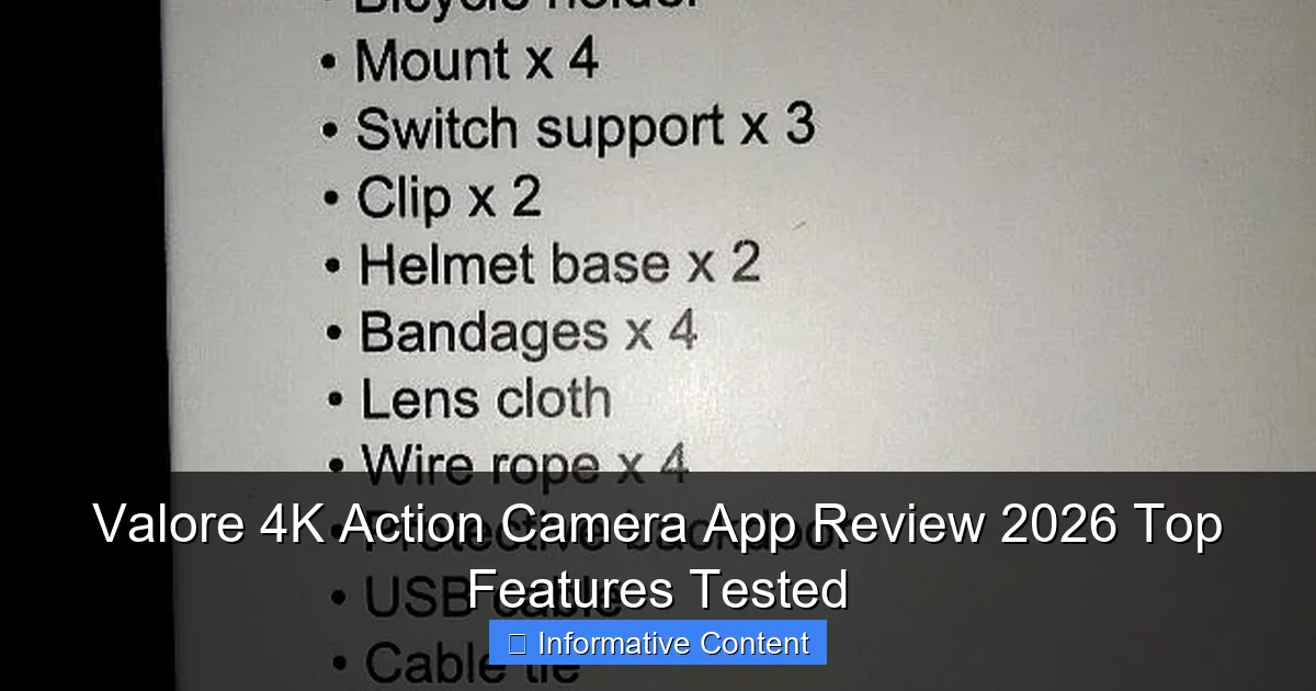 Valore 4K Action Camera App Review 2026 Top Features Tested