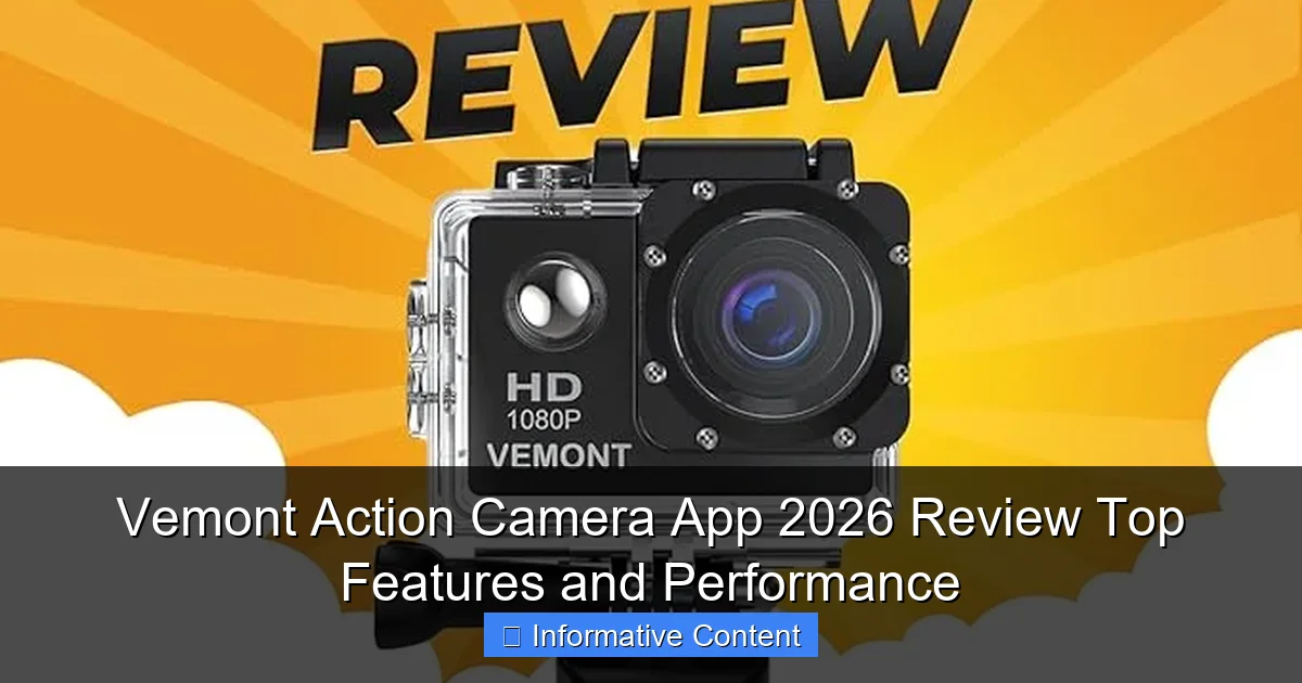 Vemont Action Camera App 2026 Review Top Features and Performance