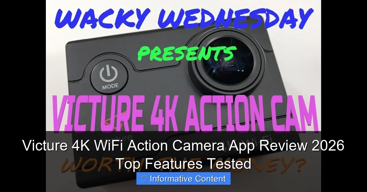 Victure 4K WiFi Action Camera App Review 2026 Top Features Tested