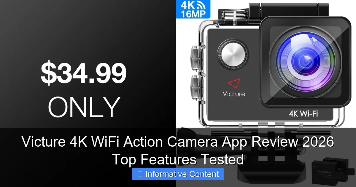 Victure 4K WiFi Action Camera App Review 2026 Top Features Tested