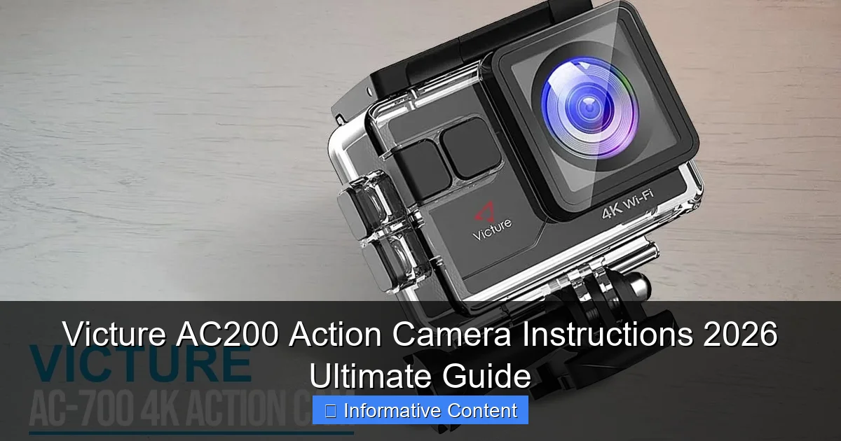 Victure AC200 Action Camera Instructions 2026 Ultimate Guide