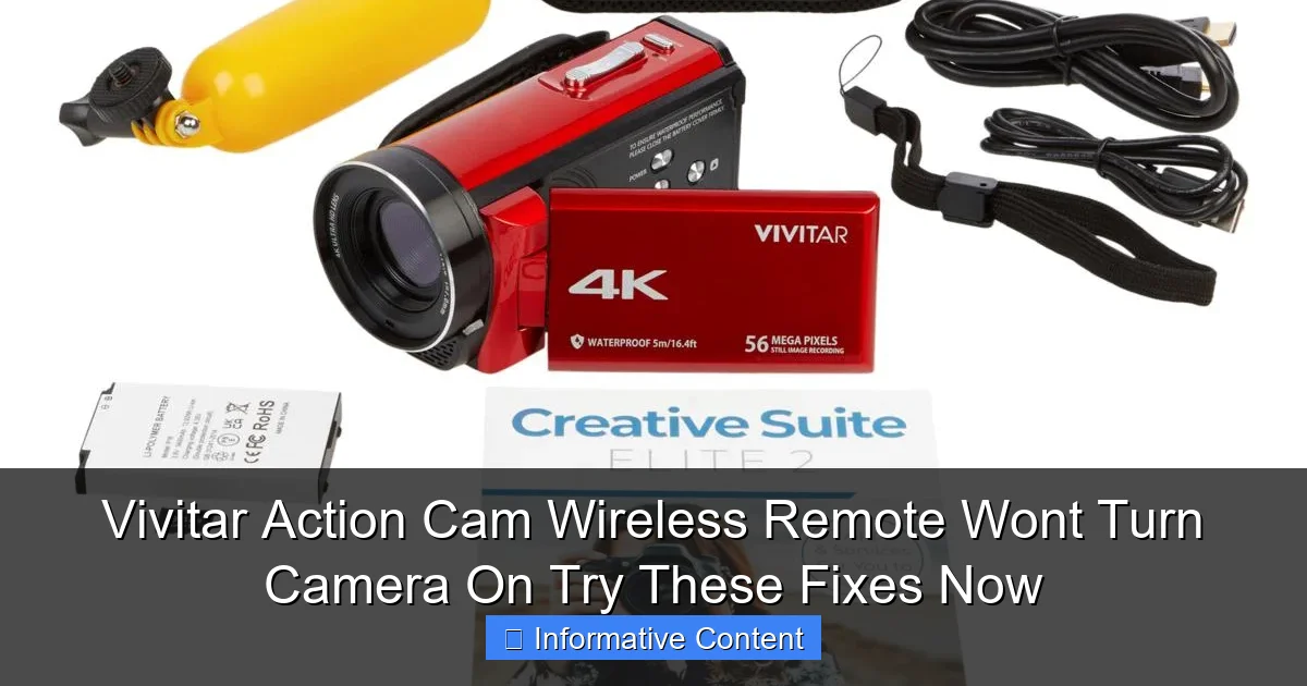 Vivitar Action Cam Wireless Remote Wont Turn Camera On Try These Fixes Now