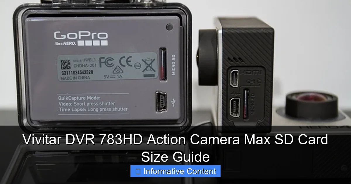 Vivitar DVR 783HD Action Camera Max SD Card Size Guide