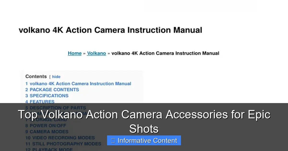 Top Volkano Action Camera Accessories for Epic Shots