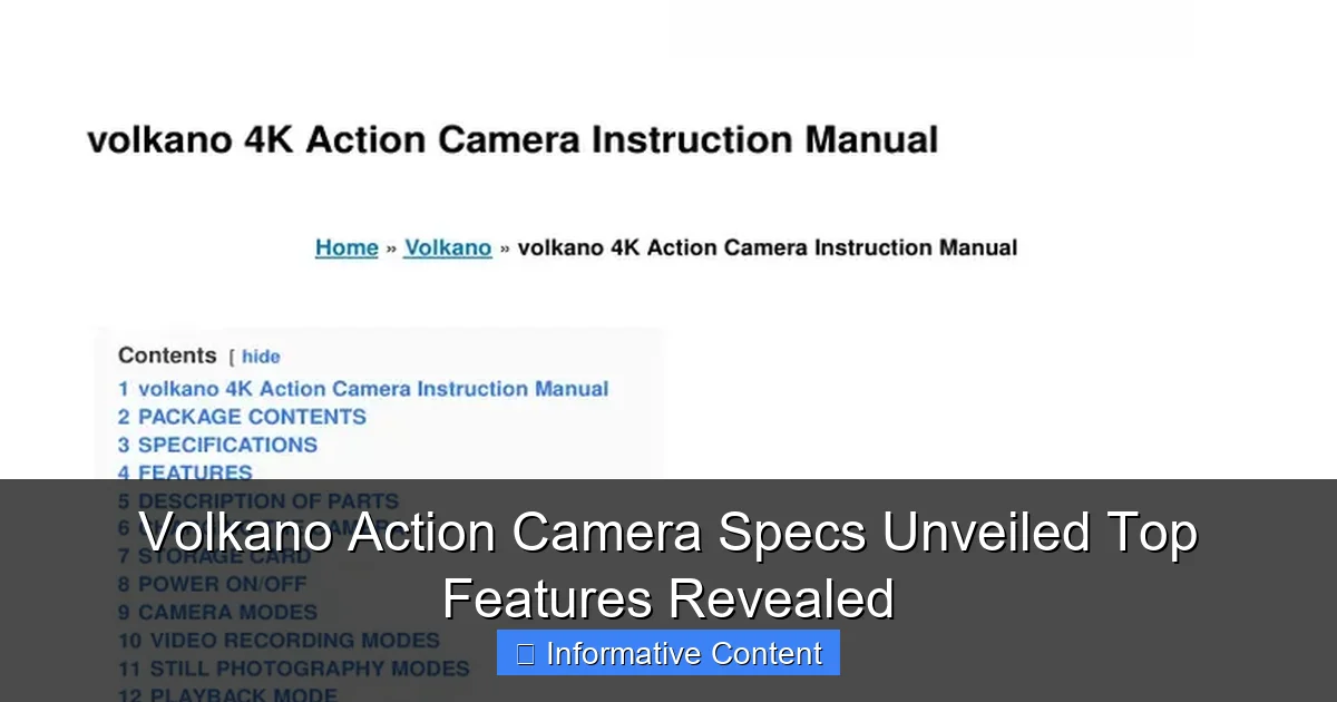 Volkano Action Camera Specs Unveiled Top Features Revealed